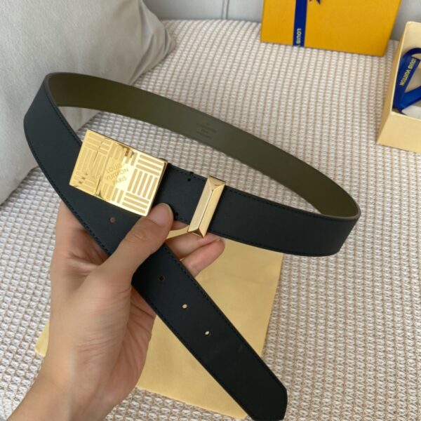 1:1 Replica Louis Vuitton Metropole LV Belt Black LV Women Belt