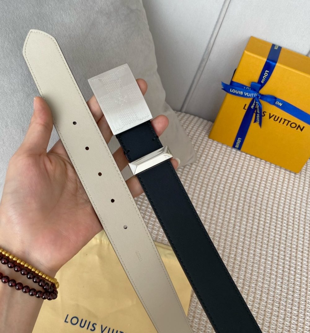 1:1 Replica Louis Vuitton Metropole LV Belt Black LV Women Belt