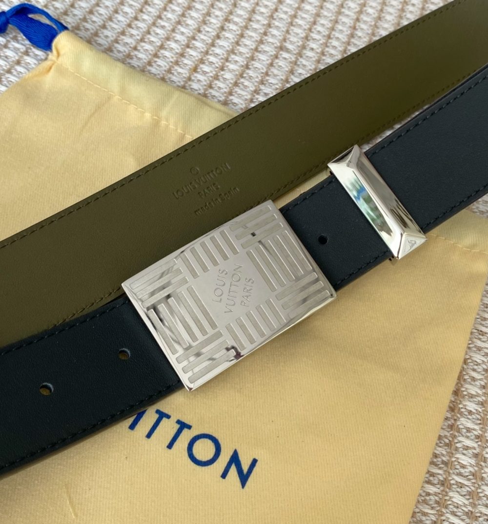 1:1 Replica Louis Vuitton Metropole LV Belt Black LV Women Belt