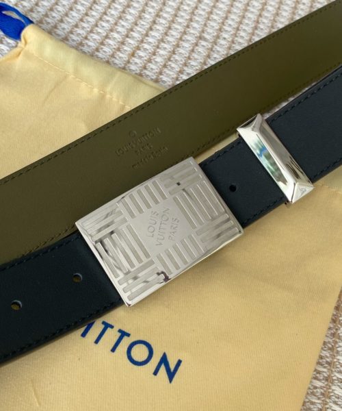 1:1 Replica Louis Vuitton Metropole LV Belt Black LV Women Belt