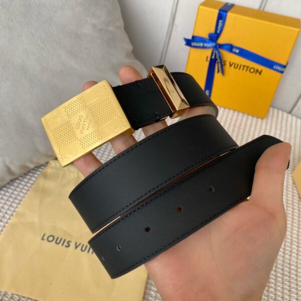 1:1 Replica Louis Vuitton Metropole LV Belt Black LV Women Belt