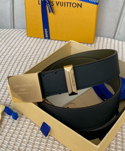 1:1 Replica Louis Vuitton Metropole LV Belt Black LV Women Belt