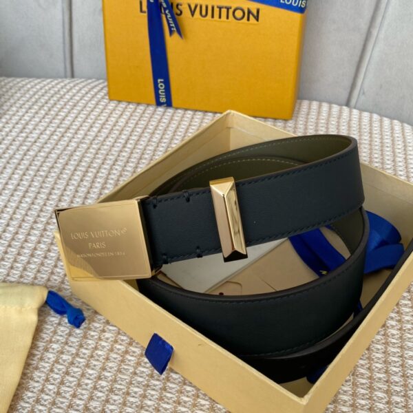 1:1 Replica Louis Vuitton Metropole LV Belt Black LV Women Belt
