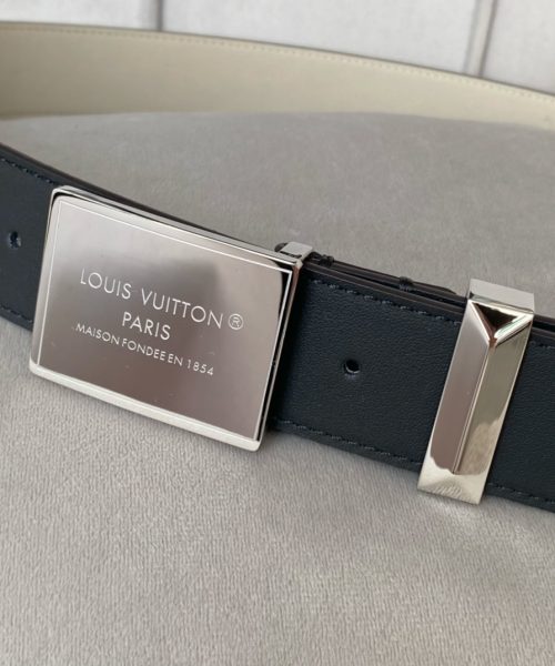 1:1 Replica Louis Vuitton Metropole LV Belt Black LV Women Belt