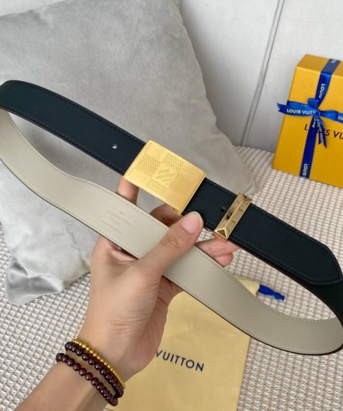 1:1 Replica Louis Vuitton Metropole LV Belt Black LV Women Belt
