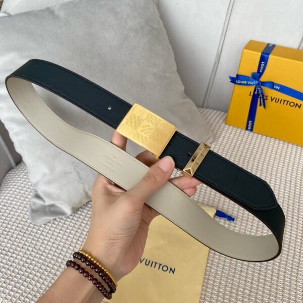1:1 Replica Louis Vuitton Metropole LV Belt Black LV Women Belt