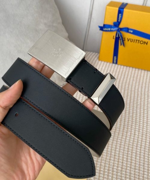 1:1 Replica Louis Vuitton Metropole LV Belt Black LV Women Belt