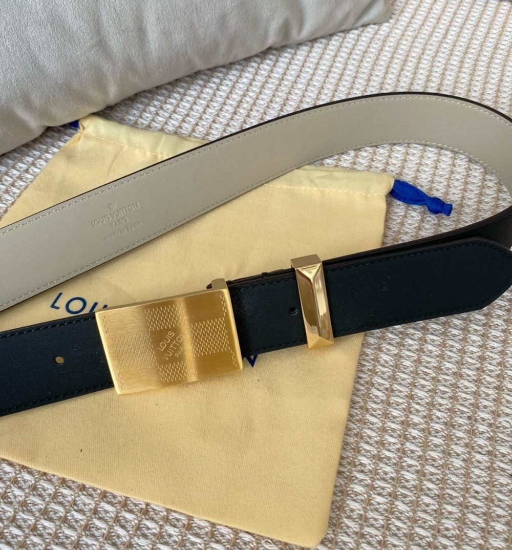 1:1 Replica Louis Vuitton Metropole LV Belt Black LV Women Belt