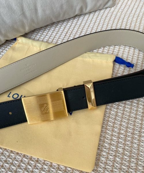 1:1 Replica Louis Vuitton Metropole LV Belt Black LV Women Belt