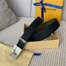 1:1 Replica Louis Vuitton Metropole LV Belt Black LV Women Belt