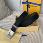1:1 Replica Louis Vuitton Metropole LV Belt Black LV Women Belt