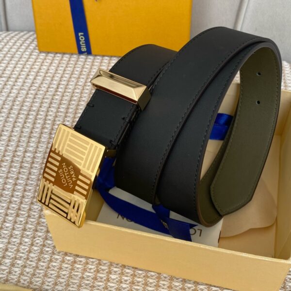 1:1 Replica Louis Vuitton Metropole LV Belt Black LV Women Belt