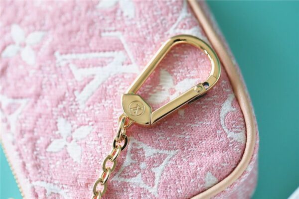 Louis Vuitton Mini Pochette Accessoires Monogram Denim Pink For Women, Women's Wallets 6.1in/15.5cm LV 