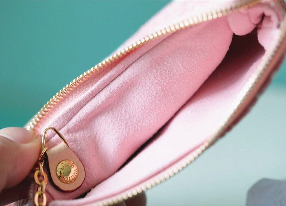 1:1 Replica Louis Vuitton Mini Pochette Accessoires Monogram Denim Pink For Women, Women's Wallets 6.1in/15.5cm LV