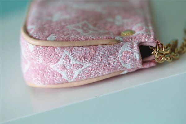 Louis Vuitton Mini Pochette Accessoires Monogram Denim Pink For Women, Women's Wallets 6.1in/15.5cm LV 