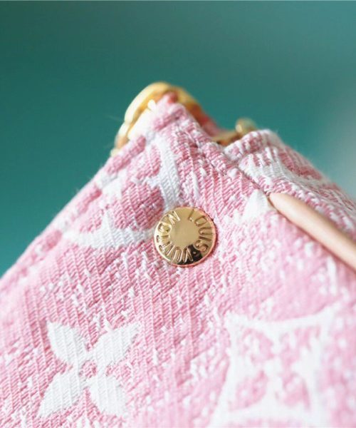 1:1 Replica Louis Vuitton Mini Pochette Accessoires Monogram Denim Pink For Women, Women's Wallets 6.1in/15.5cm LV 