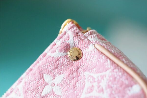 Louis Vuitton Mini Pochette Accessoires Monogram Denim Pink For Women, Women's Wallets 6.1in/15.5cm LV 