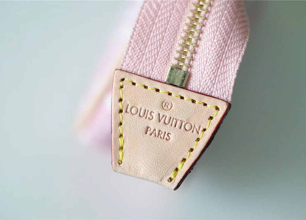 1:1 Replica Louis Vuitton Mini Pochette Accessoires Monogram Denim Pink For Women, Women's Wallets 6.1in/15.5cm LV