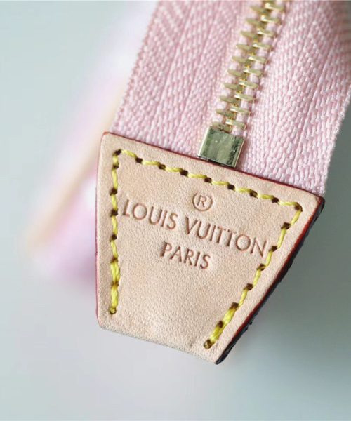 1:1 Replica Louis Vuitton Mini Pochette Accessoires Monogram Denim Pink For Women, Women's Wallets 6.1in/15.5cm LV 
