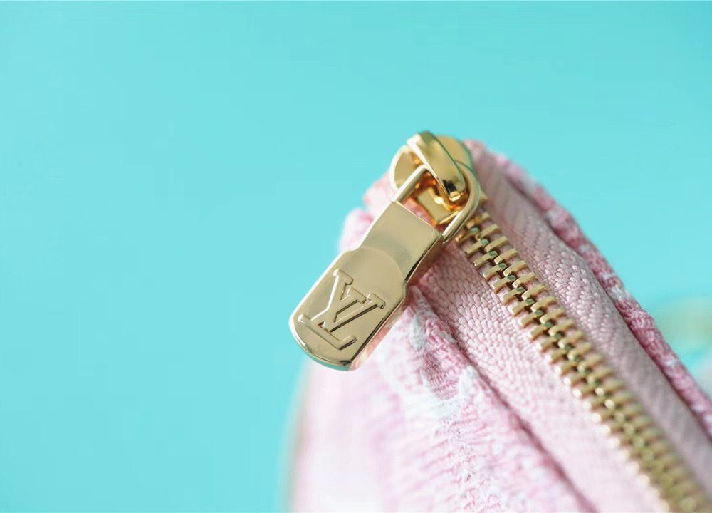 1:1 Replica Louis Vuitton Mini Pochette Accessoires Monogram Denim Pink For Women, Women's Wallets 6.1in/15.5cm LV