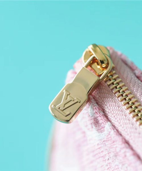 1:1 Replica Louis Vuitton Mini Pochette Accessoires Monogram Denim Pink For Women, Women's Wallets 6.1in/15.5cm LV 