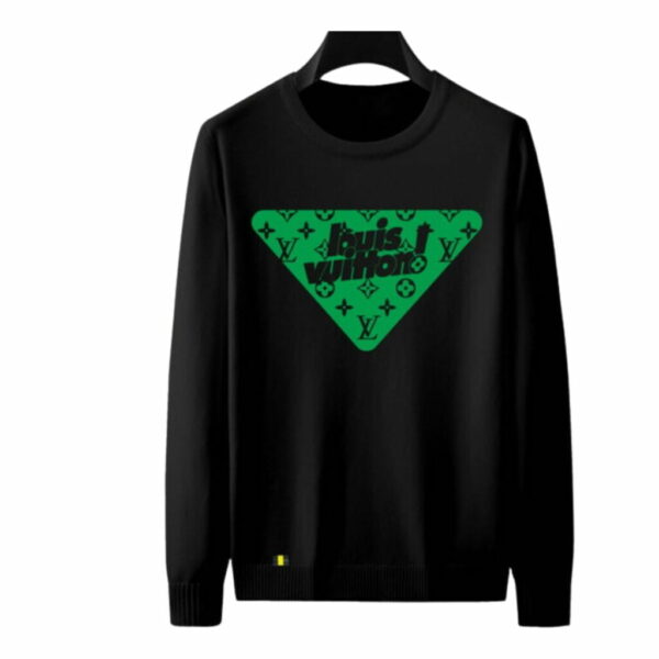 Louis Vuitton Monogram Cotton Crewneck Sweatshirt Black For Men