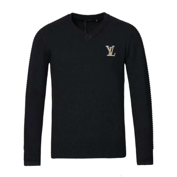 Louis Vuitton Monogram Cotton Logo LV Sweatshirt Black For Men