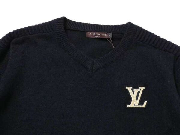 Louis Vuitton Monogram Cotton Logo LV Sweatshirt Black For Men