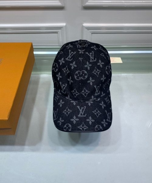 Louis Vuitton Monogram Jacquard Denim Cap Black LV Cap