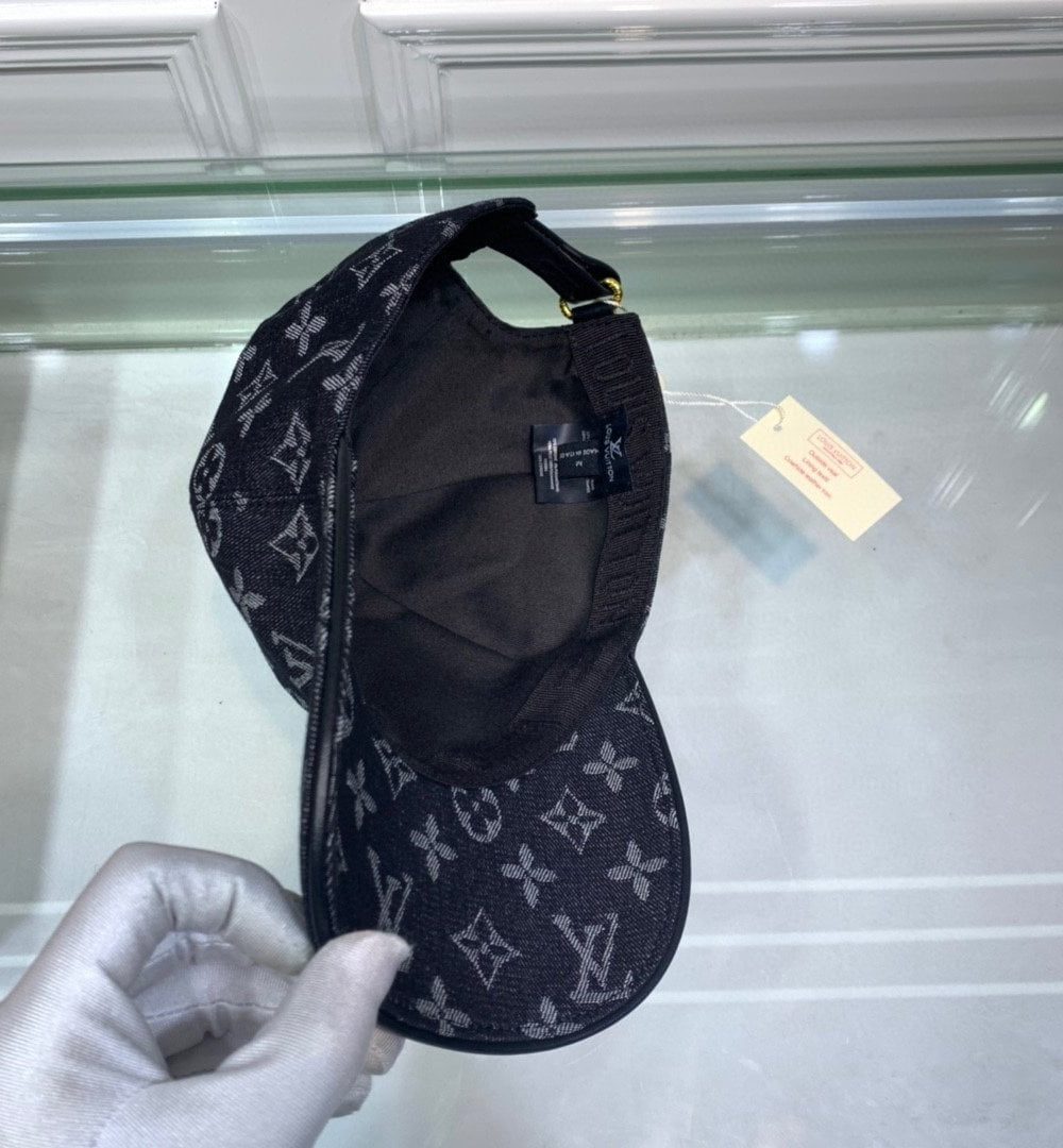 Louis Vuitton Monogram Jacquard Denim Cap Black LV Cap
