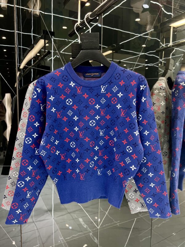 Louis Vuitton Monogram Jacquard Sweatshirt Blue For Women