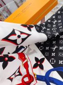 Louis Vuitton Monogram Pattern Black and White Square Scarf 90cm/35in 