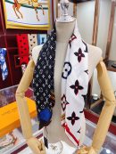Louis Vuitton Monogram Pattern Black and White Square Scarf 90cm/35in 