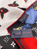 Louis Vuitton Monogram Pattern Black and White Square Scarf 90cm/35in 