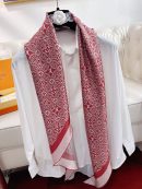 Louis Vuitton Monogram Pattern Red Scarf 175cm/69in 