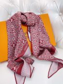 Louis Vuitton Monogram Pattern Red Scarf 175cm/69in 
