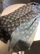 Louis Vuitton Monogram Showtime Shawl Scarf Black/Blue 55in/140cm