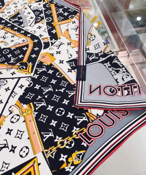 Louis Vuitton More and More Double Face Shawl Black Scarf 90cm/35in 