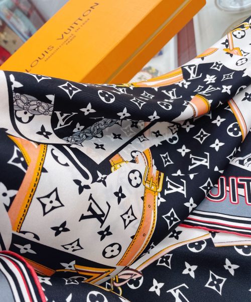 Louis Vuitton More and More Double Face Shawl Black Scarf 90cm/35in 