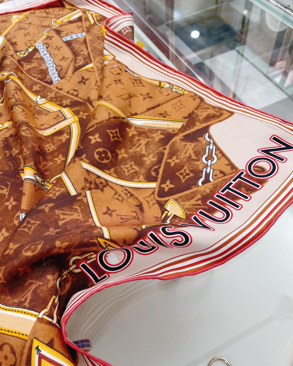 Louis Vuitton More and More Double Face Shawl Brown Scarf 90cm/35in M76933 