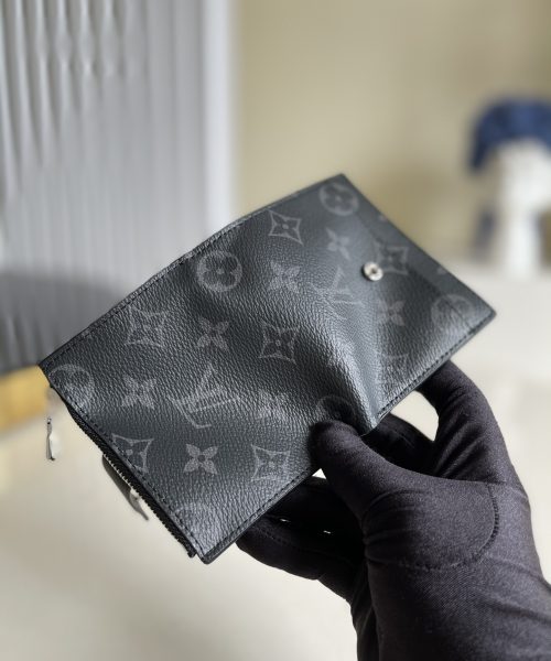 1:1 Replica Louis Vuitton Multiple Card Holder Monogram Canvas Black For Men, Men's Wallet 11cm LV N60451