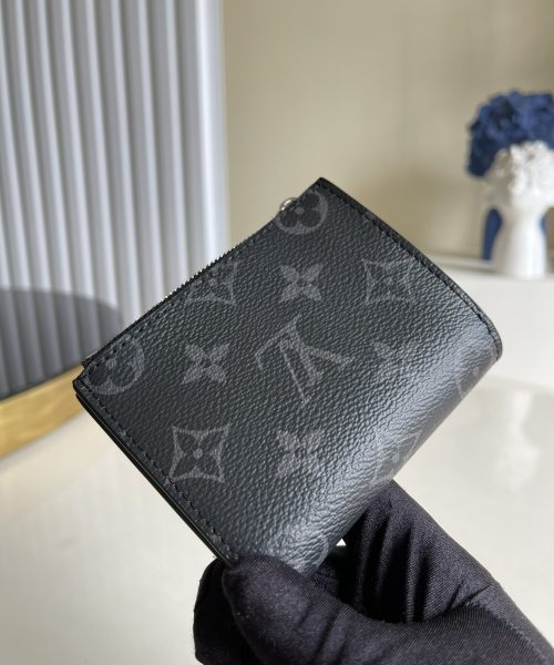 1:1 Replica Louis Vuitton Multiple Card Holder Monogram Canvas Black For Men, Men's Wallet 11cm LV N60451