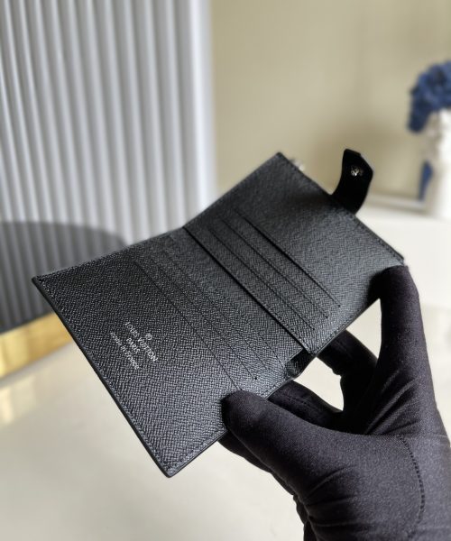 1:1 Replica Louis Vuitton Multiple Card Holder Monogram Canvas Black For Men, Men's Wallet 11cm LV N60451
