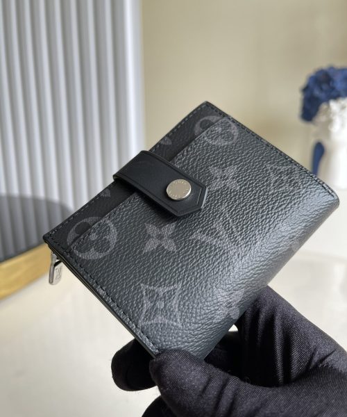 1:1 Replica Louis Vuitton Multiple Card Holder Monogram Canvas Black For Men, Men's Wallet 11cm LV N60451