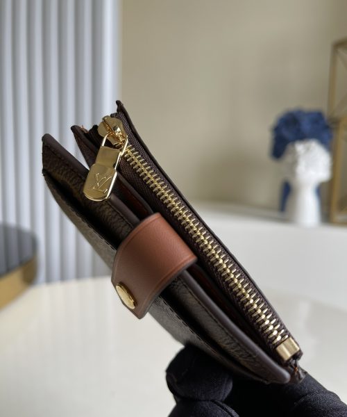 1:1 Replica Louis Vuitton Multiple Card Holder Monogram Canvas Brown For Men, Men's Wallet 11cm LV N60451