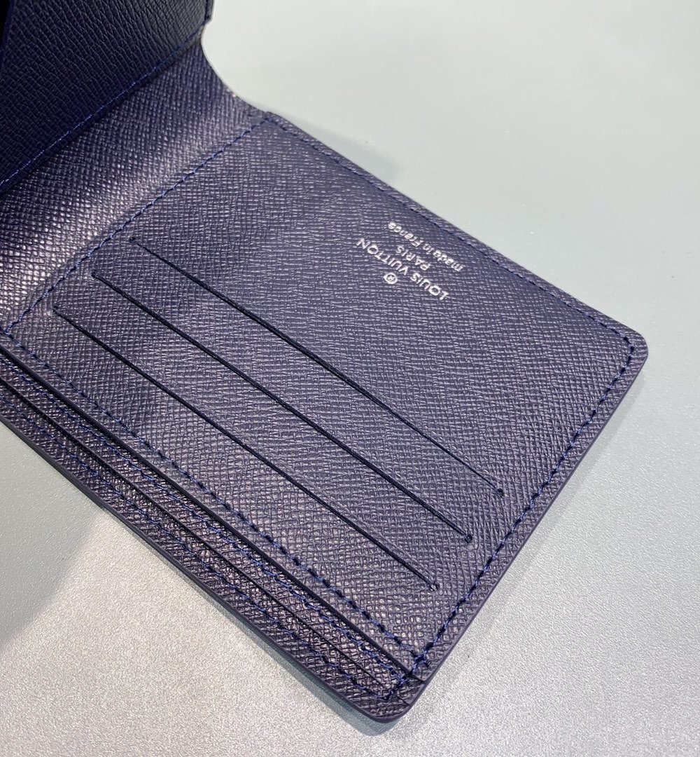 1:1 Replica Louis Vuitton Multiple Wallet Blue For Men, Men's Wallet 9in/3.5cm LV M61825