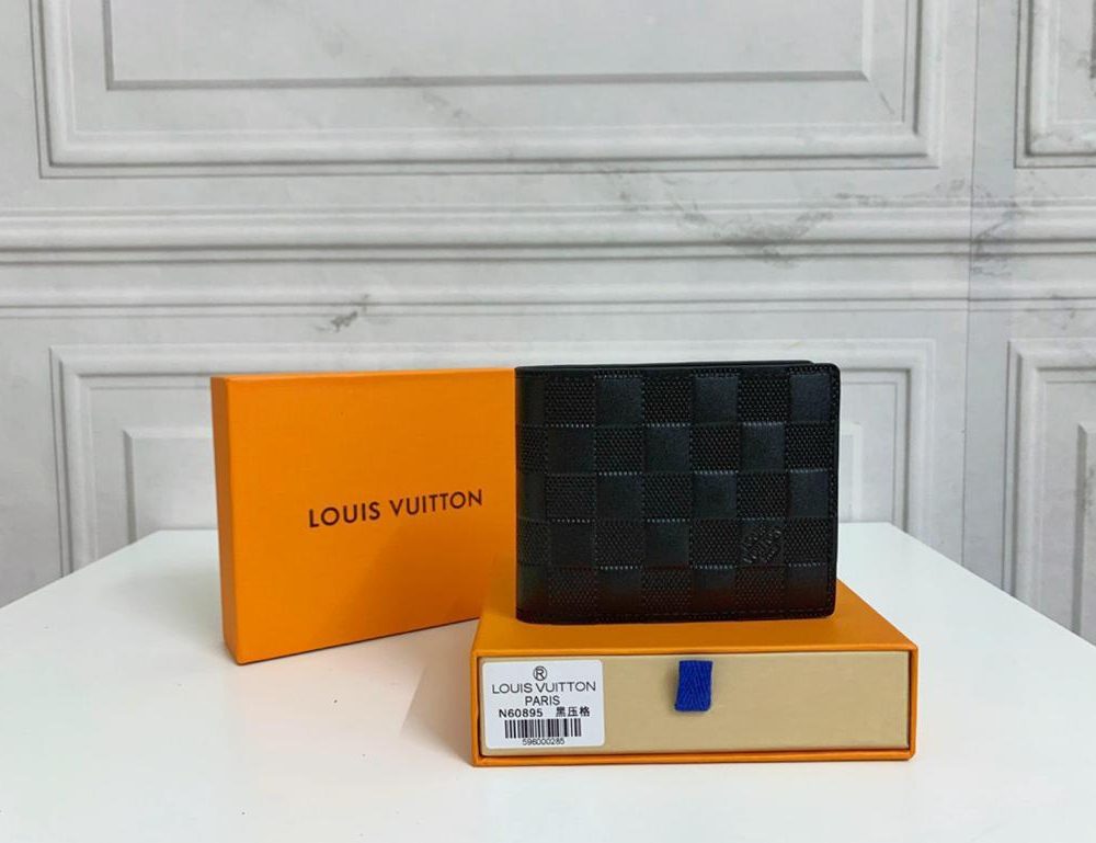 1:1 Replica Louis Vuitton Multiple Wallet Damier Graphite For Men, Men's Wallet 4.5in/11.5cm LV