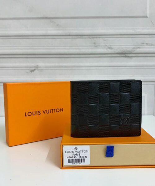 1:1 Replica Louis Vuitton Multiple Wallet Damier Graphite For Men, Men's Wallet 4.5in/11.5cm LV