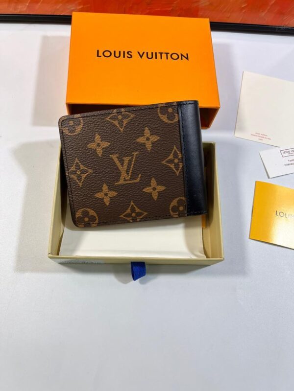 Louis Vuitton Multiple Wallet Monogram Macassar Black For Men, Men's Wallet 12cm LV M69408