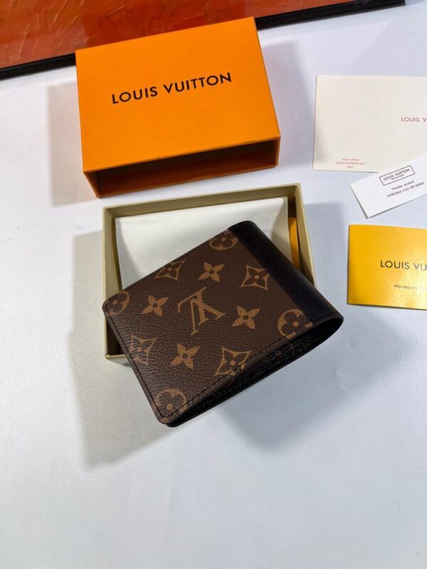 Louis Vuitton Multiple Wallet Monogram Macassar Black For Men, Men's Wallet 12cm LV M69408
